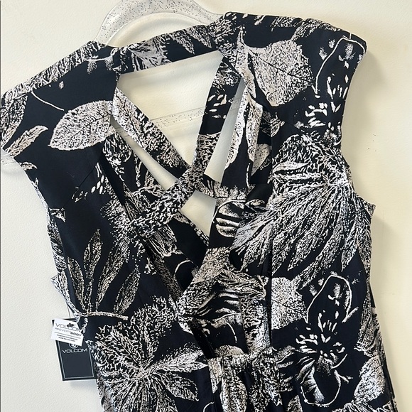 Volcom Sz Large Do Tell Button-Up Black and White Midi Dress • NWT! - Picture 6 of 15